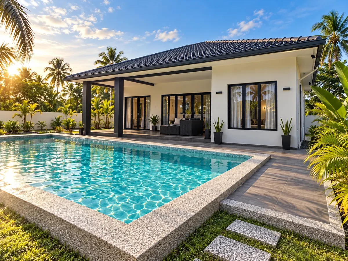 Visual rumah kediaman dengan kolam renang